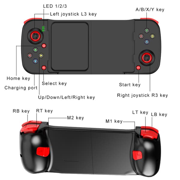Sort og grøn trådløs spilcontroller kompatibel med Switch, Hall Joystick, bevægelsessensor, makro