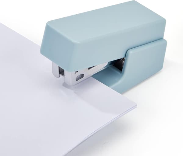 Mini stiftemaskin, 20 arks kontorstiftemaskin med 1 eske standard stifter, blå B