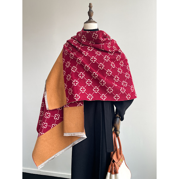 Varm Sjal Kvinna Scarf Cashmere Vinterfilt Sjal Casual Tryckt Resa Cape Sjal 2