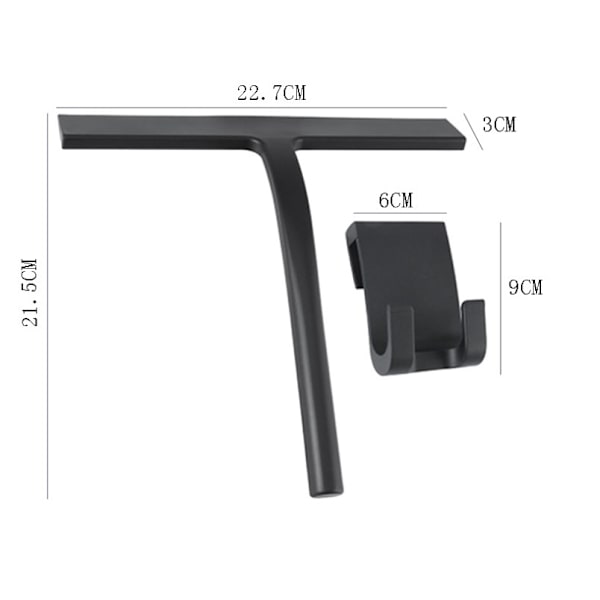 sugekop + visker sort-badeværelse, 22,7*3*21,5cm S