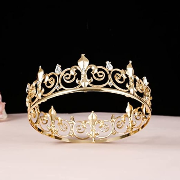 Guld krone, metal tiara til Cosplay bryllup gallafest dekoration kostume tilbehør
