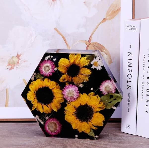 Harpiksform, sekskantet harpiksform til blomsterbevaring, 18,4*16,5*5,1 cm A