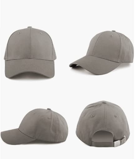 Baseballcaps i ensfarget for menn og kvinner, justerbar bomullshette for løping, utendørs fritid, grå Gray
