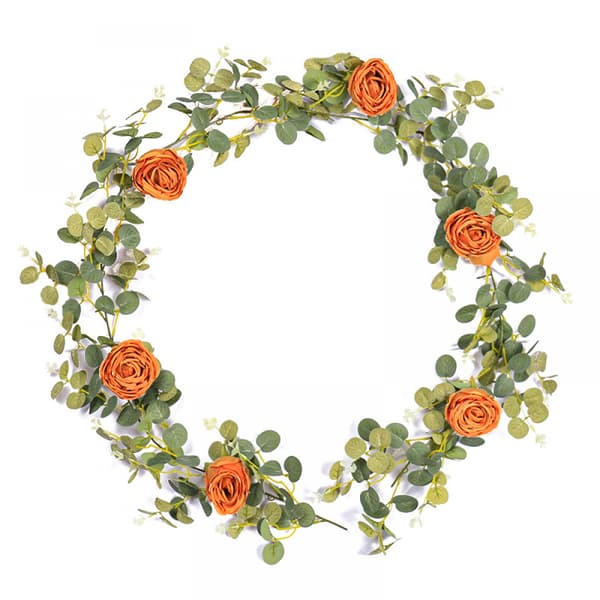 Kunstig Rose Pengeblad Ranke, Orange, 1 stk