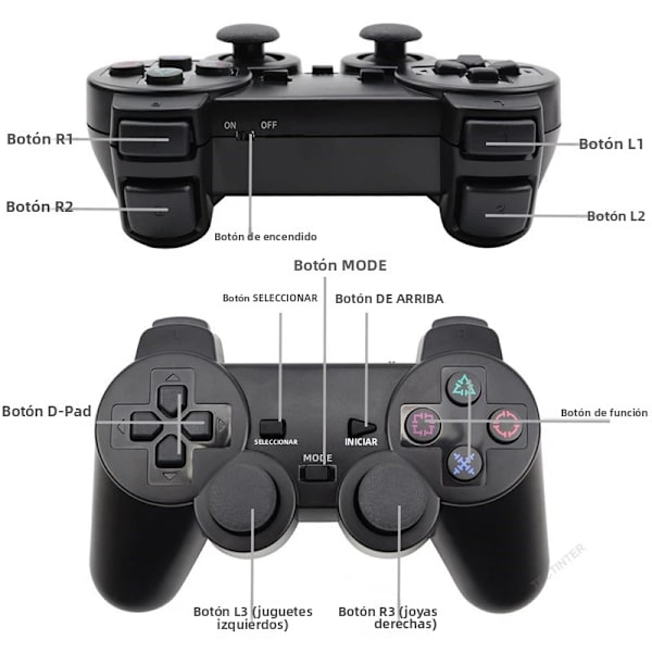 USB Trådløs Spilcontroller Kompatibel med PS3, Smartphone, Tablet, TV Boks og PC