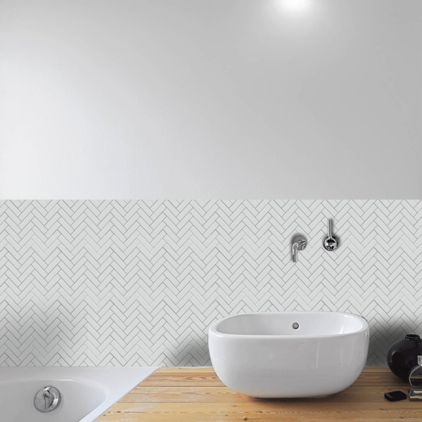 10 kpl 15*15cm/5.91*5.91" pohjoismainen moderni minimalistinen valkoinen kalanruotolaattatarrat Makuuhuoneen keittiön olohuoneen seinätarrat