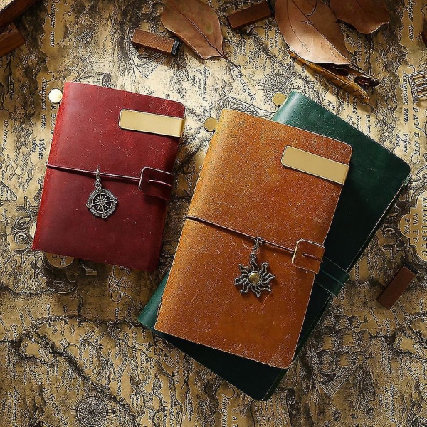 100 % aitoa nahkaa Traveler's Notebook Travel Diary Journal Vintage käsintehty lehmännahkalahja