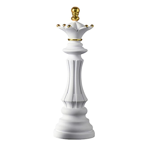 Harts Resin Retro Internationellt Schackfigur för Inredning Vit S