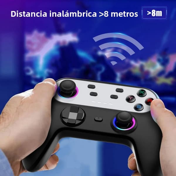 Vit Streaming Spelkontroll för PS4 med 6-Axis Gyroskop & Linjära Knappar, Kompatibel med Android/iOS
