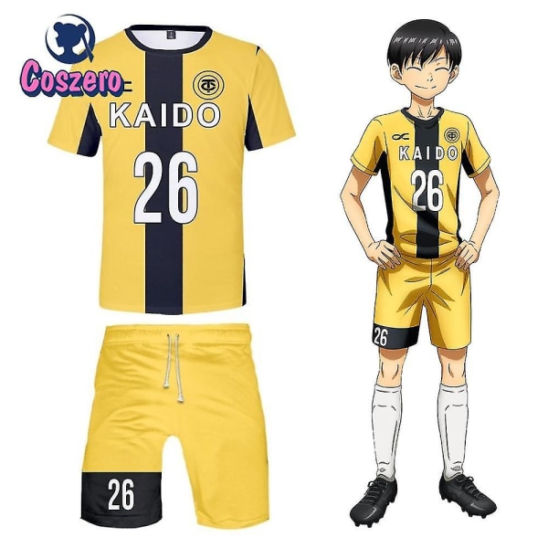 Ao Ashi Cosplay Kostume Kaido Fodboldtrøje Sportstøj Ashito Aoi Eisaku Keiji Uniform Yuma Kanpei Motoki Jun Marchs Asari Tee