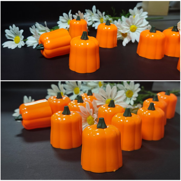 12 stycken Halloween jul födelsedag dekoration rekvisita atmosfär arrangemang LED elektroniska ljus ljus simulering lysande pumpa ljus