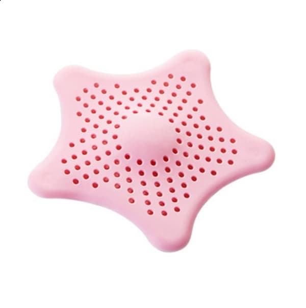 Silikonvaskfilter, dusjhårfilter, sjøstjerne bade- og dusjavløpsfilter (rosa 3 stk) B