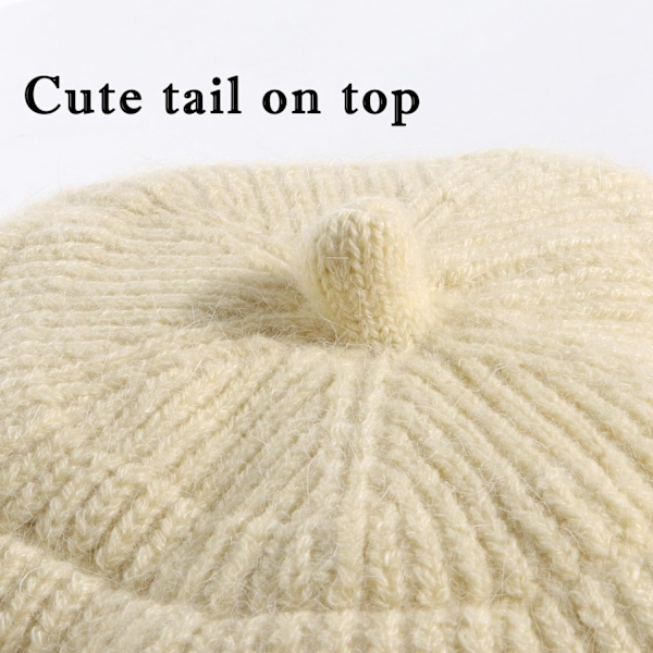 Damer Vinterhatte - Varmt Strikket Visirhat Damer Fleeceforet Varmt Fleece Spids Beret 1