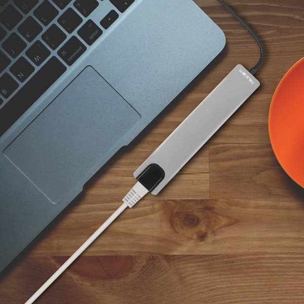 Multifunksjonell USB-C-hub med HDMI 4K, USB 3.0 OTG, RJ45 Ethernet, SD-kortleser, hurtiglading og dataoverføring