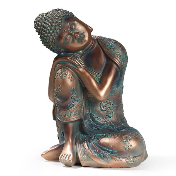 Buddha statue dekorasjon harpiks håndverk Thai restaurant imitasjon bronse sovende Buddha statue dekorasjon