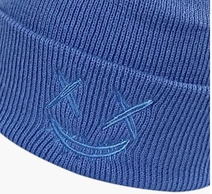 Stickad Mössa Broderad Herr Fiskehatt Flänsad Hatt Ullstickad Mössa Vintermössa Trawler Watch Hatt Blå