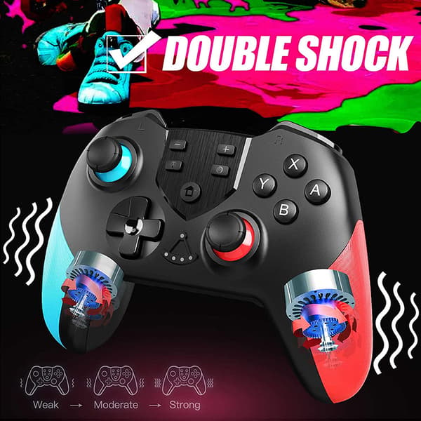 Sort Trådløs Bluetooth Spilcontroller, Kompatibel med PS3 og PC, Gamepad Joystick Tilbehør