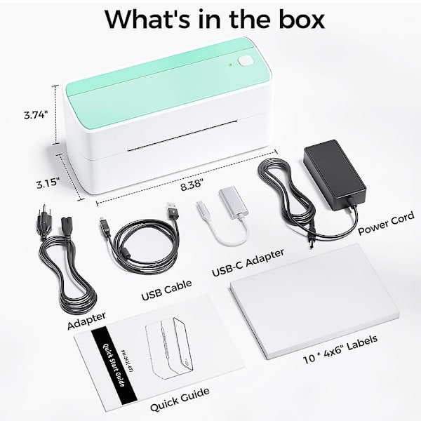 Pm-241 118mm Bluetooth Termisk Etiketprinter Trådløs Forsendelses Etiketprinter Kompatibel Med Iphone Android Windows Bredt Anvendt