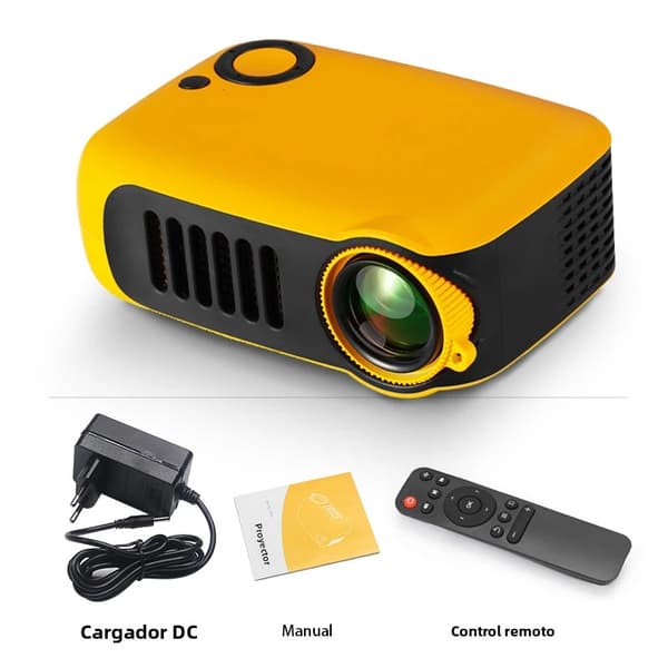 Den bärbara LED-projektorn A2000 är en mini smart videoprojektor som passar för hemmabio, stöder 1080P Full HD och har inbyggda högtalare Yellow AU