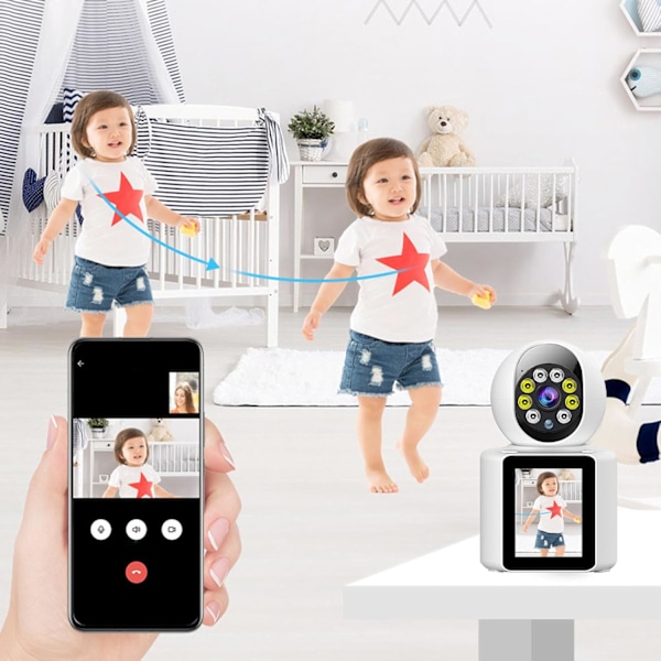 1080p HD Kamera, 360 Graders Trådløs WiFi Sikkerhedskamera, To-Vejs Visuel & Lydkommunikation, Fjernvisning, til Hjem Indendørs Udendørs