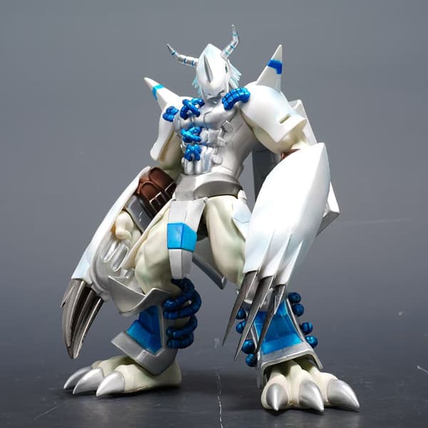 Digital Monster Anime Figur, 20cm Wargreymon Hvit Statue Samleobjekt Skrivebordsdekorasjon for Voksne