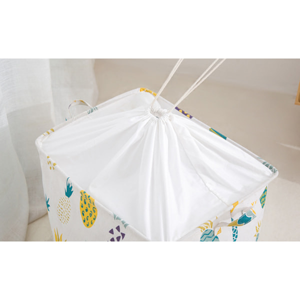 Ananas og hjorte, 2 stk., 43*32*45cm, Store Opbevaringskurve til Tøjopbevaring, Stof Vasketøjskurv, til Dyne, Pude, Sengetøj, Tæppe og Kl