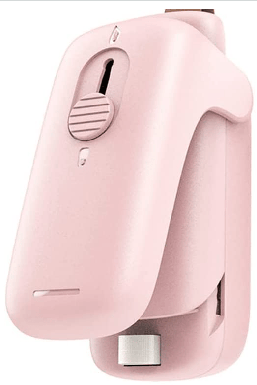 Mini forsegler for plastposer, snacks, matoppbevaring rosa