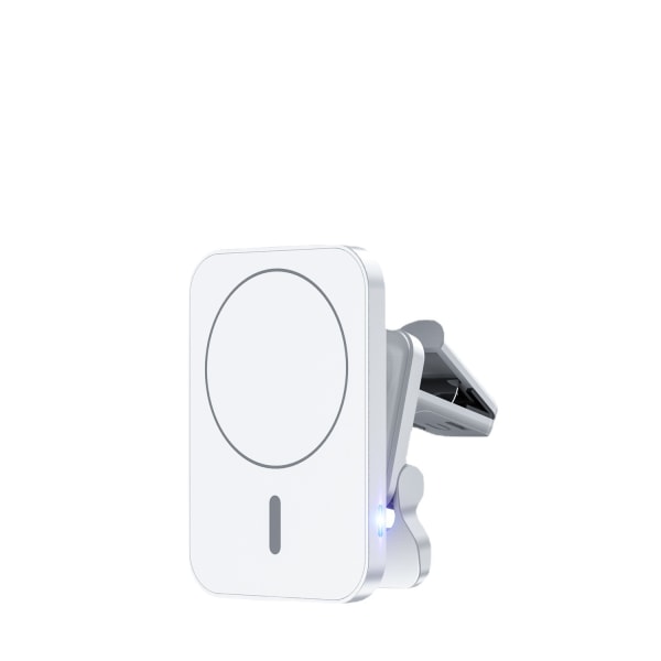 360 automagneettikiinnitteinen ilmatuulettimen puhelinteline iPhone 13/12 Pro Max Mini -puhelimelle (valkoinen)