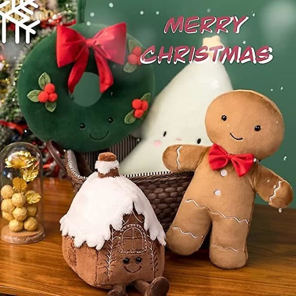 Plys juletræs-pudepuder Legetøj, Sød juletræsfyldt pude til stol Sofa Stue, læsekrog, børnehavepynt, juleaften Wreath 40cm