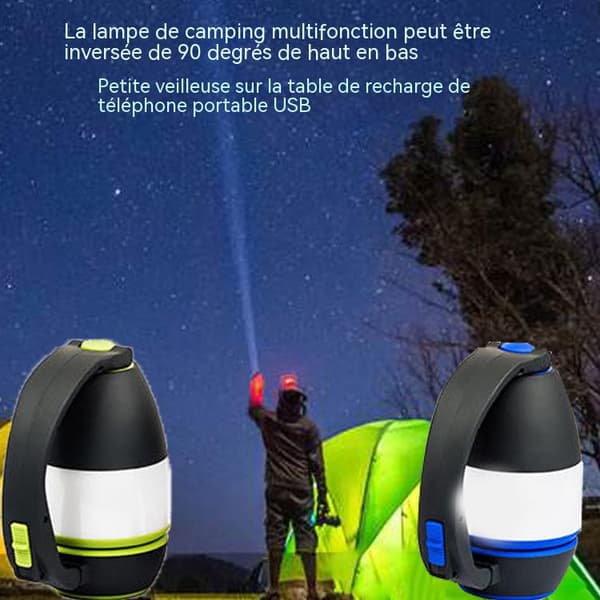 Oppladbar LED-campinglykt, 3 moduser, campinglanterne, camping- og turlys & stormlykt, vanntett A