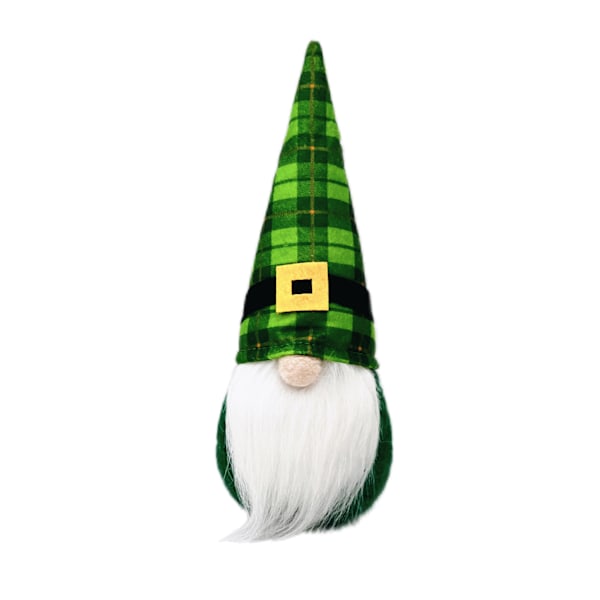 Irland St. Patrick's Day-kortinnstikk kakedekorasjon dverg spiss hatt ansiktsløs dukkepynt Men's, White Beard