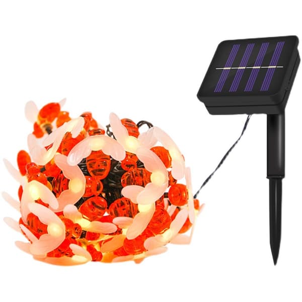 1 stk. solcellehagelys, 5M Bee Fairy String Light 8 moduser Vanntett utendørs/innendørs hagelys (hvit) B