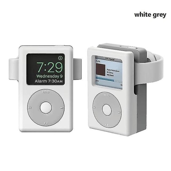 Retro silikonisarjakuva latauspöytäteline Apple Watch 8 7 Se 6 5 4 Teline Mp3-soittimen telakointikello watch 3 2 1 white grey China