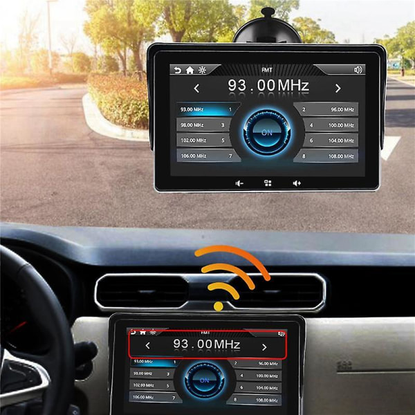 7-tums bilstereo videospelare FM-radio Stöd för trådlöst Carplay och trådlöst Android Auto Touch Scr Black