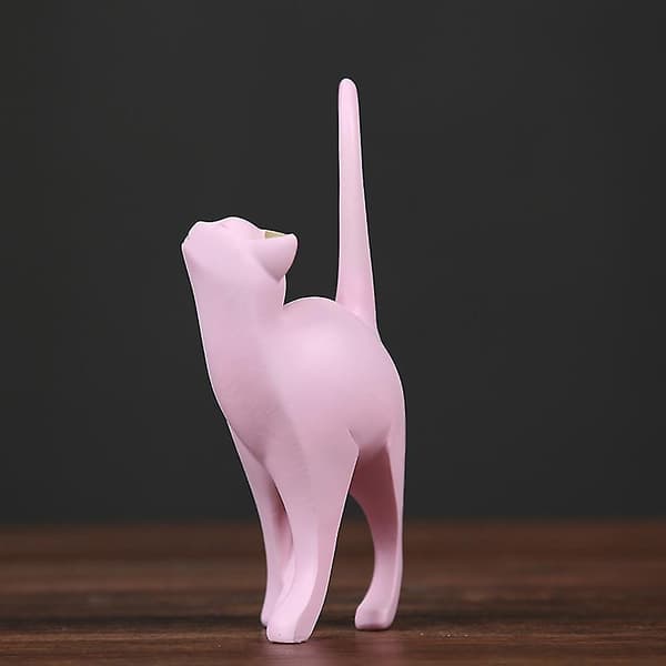 Pink Resin Cat Decoration Computer Desktop Decoration For Par