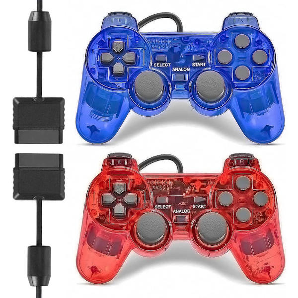 P06 Sort Game Controller Kompatibel med PS4/Slim/Pro/PC, 360° Joystick, Dobbelt Vibration, 6 Akser USB/Bluetooth