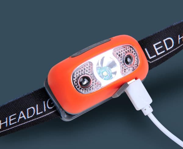Hodelykt 500 Lumen USB Oppladbar Hodelykt, Ultra Lys Lett LED Løpehodelykt for Løpere, Regntett, Sensor LED Hodelykt, Hode B