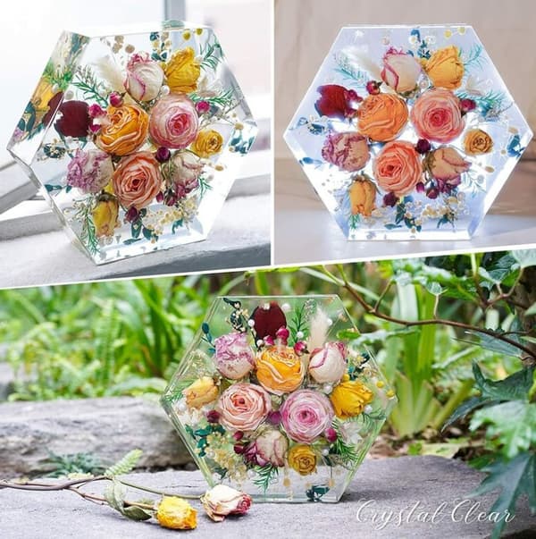 Harpiksform, sekskantet harpiksform til blomsterbevaring, 25,8*22,8*5,2 cm B
