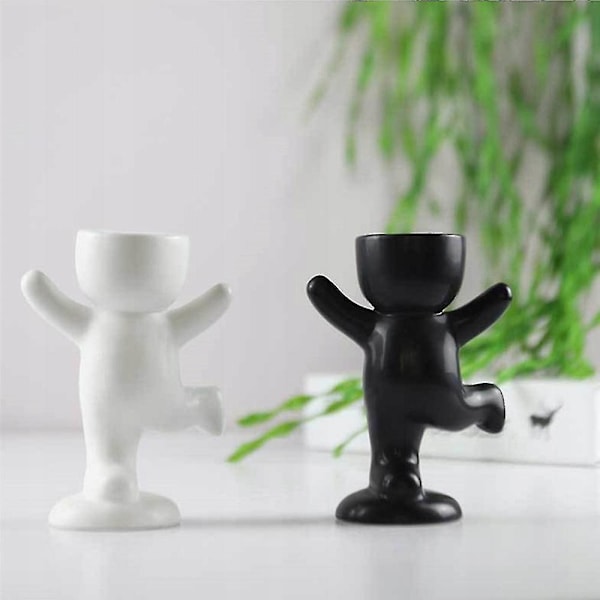 Keramisk Blomkruka Humanoid Vas Dekoration Ljusstake
