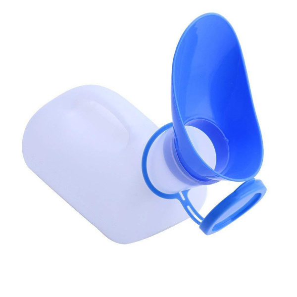 1 stk. Urinpotte til Mænd og Kvinder 1000ML med Interface og Dæksel Bærbar Urinpotte til Børn Plastik Urinpotte (16*10*11cm diameter 5.5cm)