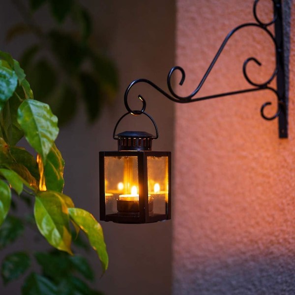 Lygter til stearinlys Havelygter, vintage-stil hængende små lanterner til fyrfadslys, sorte stearinlys fyrfadsstager til indendørs udendørs selv