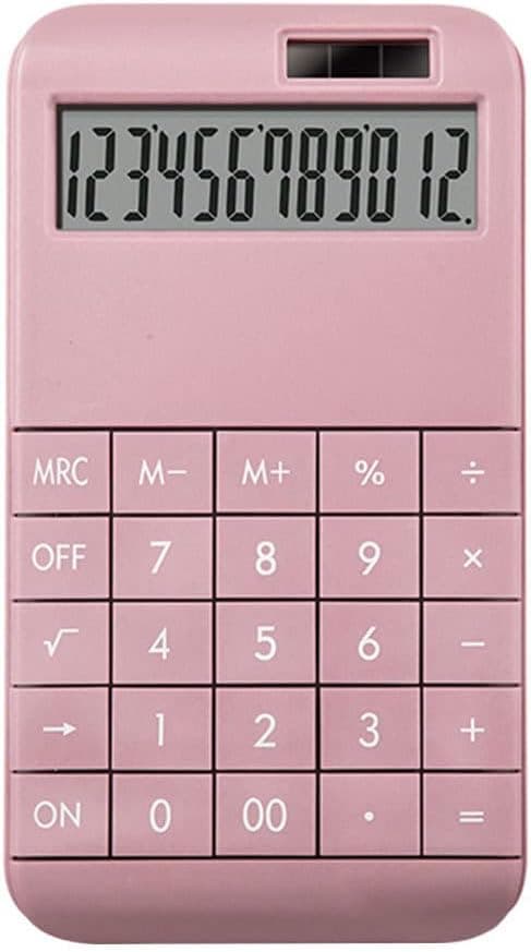 Kalkulator Skrivebordskalkulator med 12-bits LCD-skjerm Egnet for hjemmekontorbruk Rosa