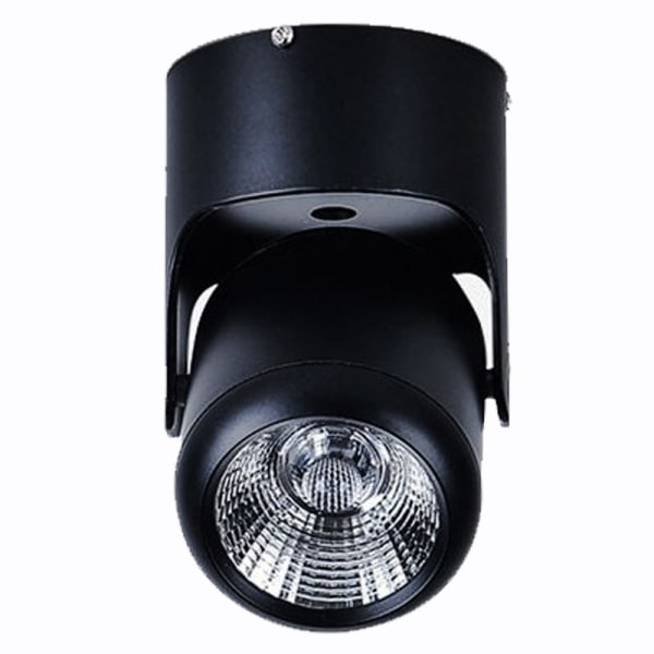 Sort indendørs spotlight, hvid LED-loftspotlight Justerbar loftsspot (varm hvidt lys)