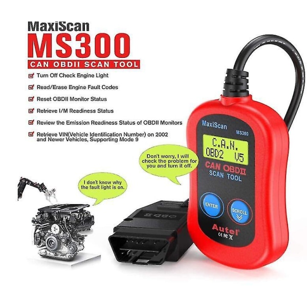 Autel Ms300 Obd2 Car Vehicle Diagnostics Scanner Car Check Engine Mechanic Trouble Code Reader