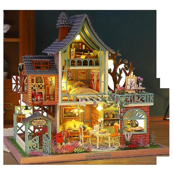 Miniatyr Doll House Kit för vuxna att bygga DIY Mini House Kit med möbler Musik DIy Miniatyr hus kit med verktyg Gör ditt eget hantverkshus mod