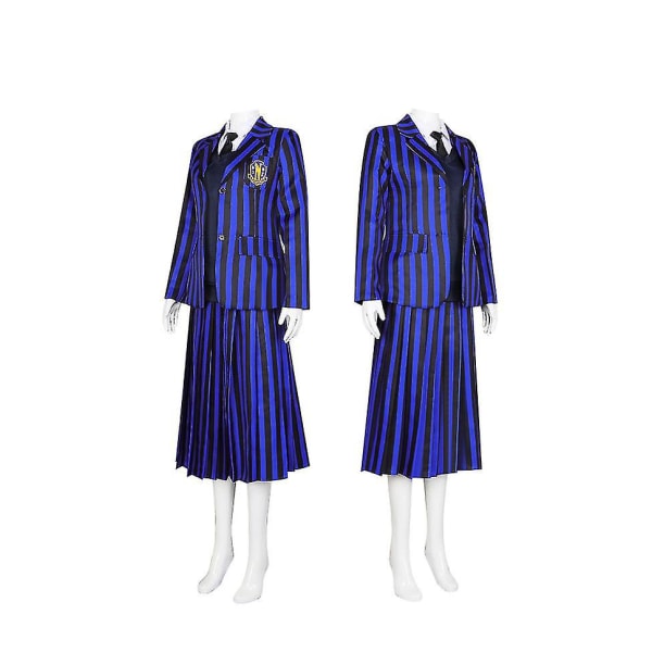 Onsdagsdräkt Enid Sinclair Dress Up För Vuxna Barn Nevermore Academy School Uniform Halloween Carnival Costume X Full set XL