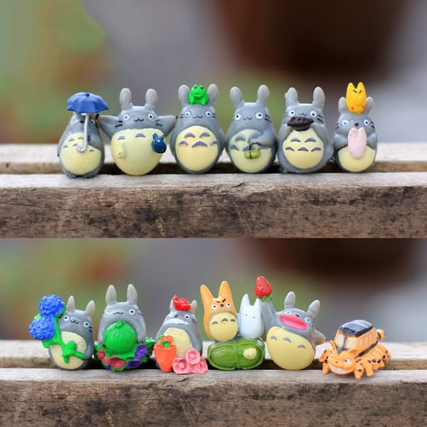 12 stk. skogsånd mini statue sett, søte romdekor samleobjekter, kawaii gaver til barn