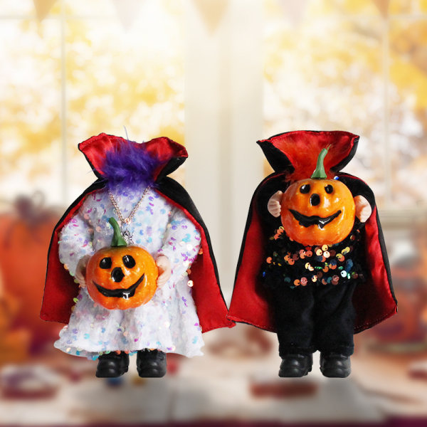 2 pieces Halloween headless pumpkin doll ghost festival compulsion doll atmosphere layout props dolls decorative supplies