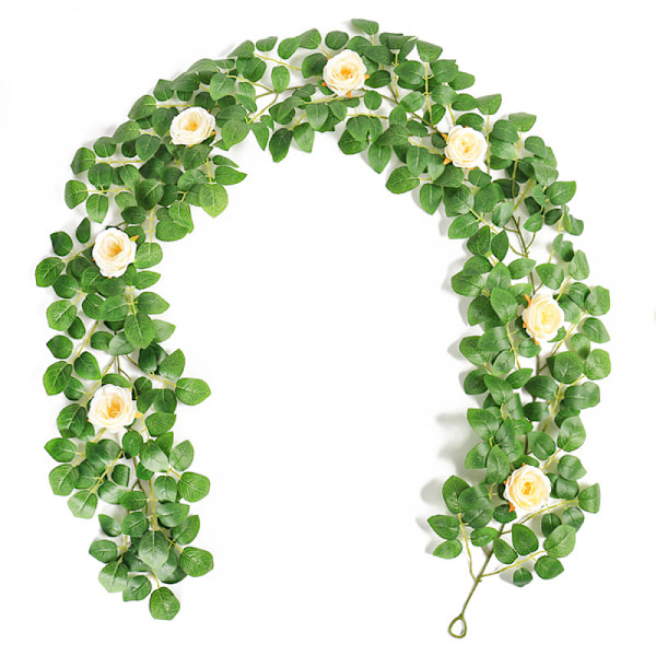 Kunstig rose vinstok, hvid, 1 stk