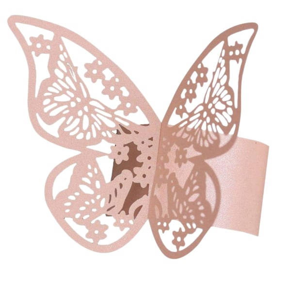 50st 3d Butterfly Paper Servettringar för bröllop Festbordsdekor